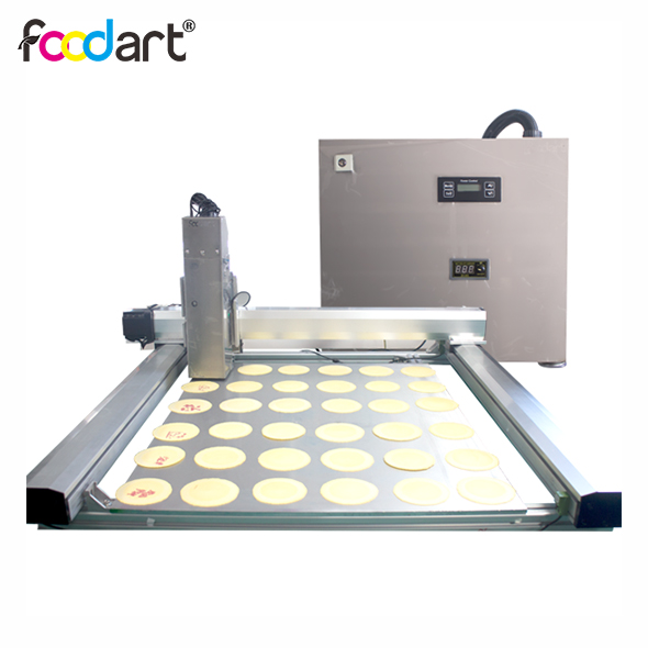 Impresora industrial de alimentos de cama plana de un solo paso